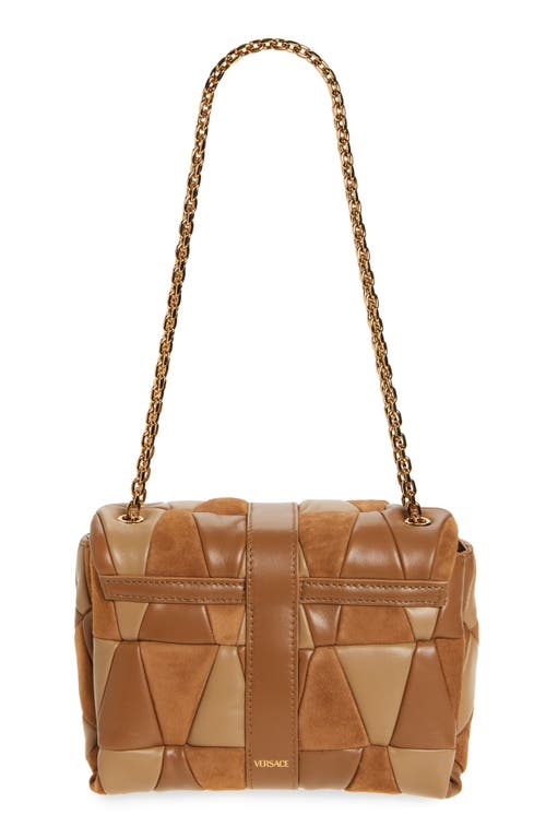 Versace Kleio Medusa 95 Quilted Patchwork Suede Shoulder Bag