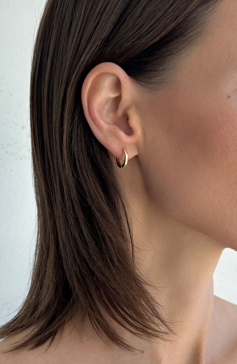 Adornia 14K Gold Plated Faux Pearl Stud, Huggie Hoop & Front/Back Earrings, Alternate, color, Gold/ White