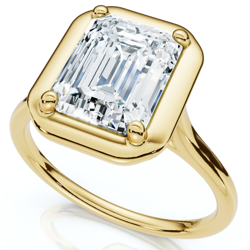 Bliss Diamond Certified 2ct Emerald Cut Adriana Diamond Engagement Ring 14k Gold Lab Grown In Gold