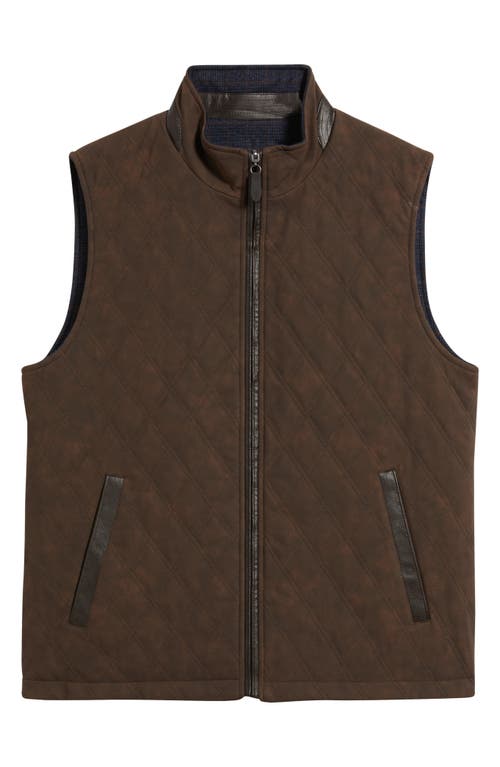 Johnston & Murphy Upton Quilted Reversible Vest In Brown