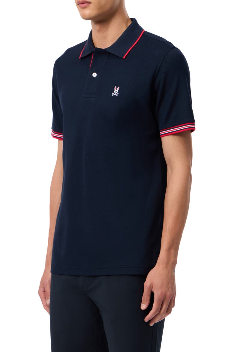 Cambridge Tipped Piqué Knit Polo, Alternate, color, NVY