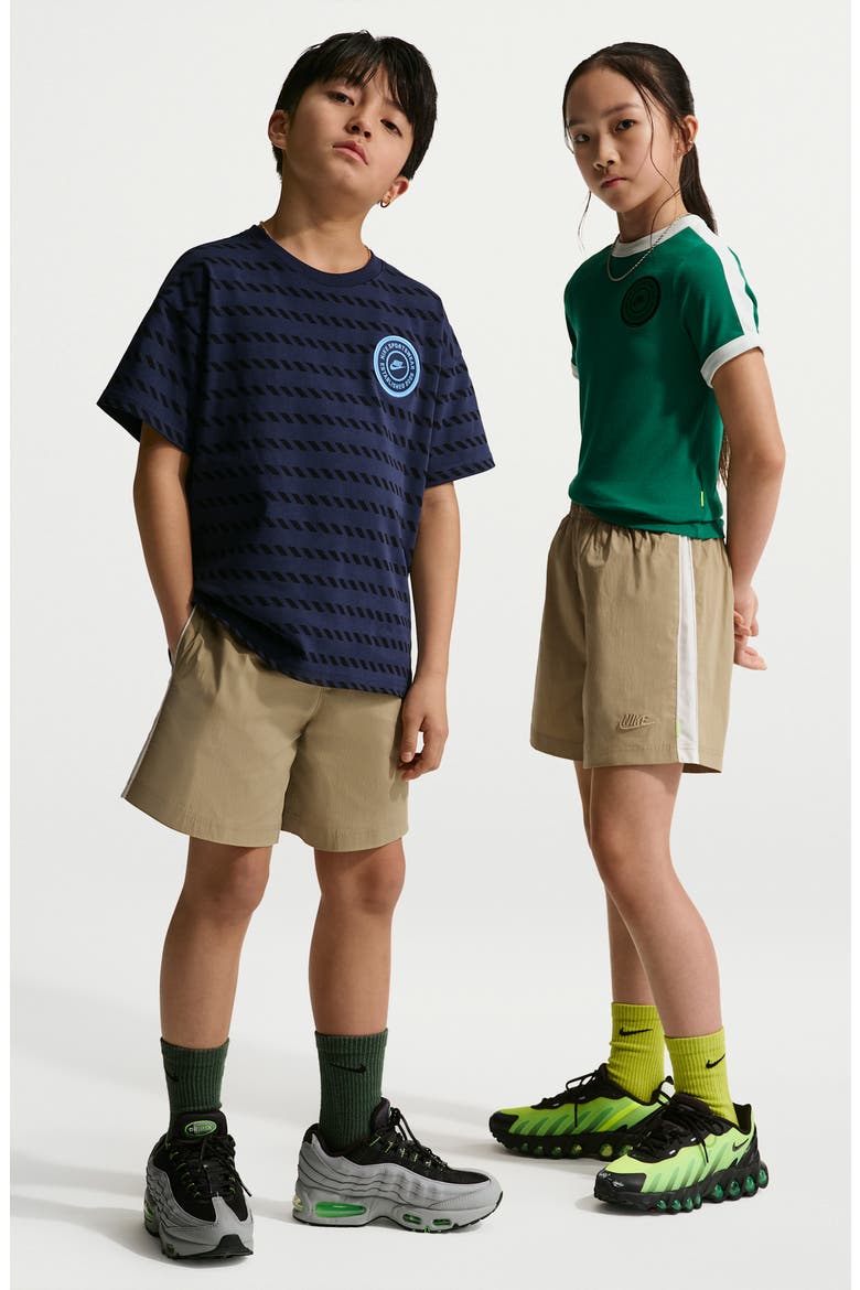 Kids' Woven Drawstring Shorts, Alternate, color, PARACHUTE BEIGE/WHITE