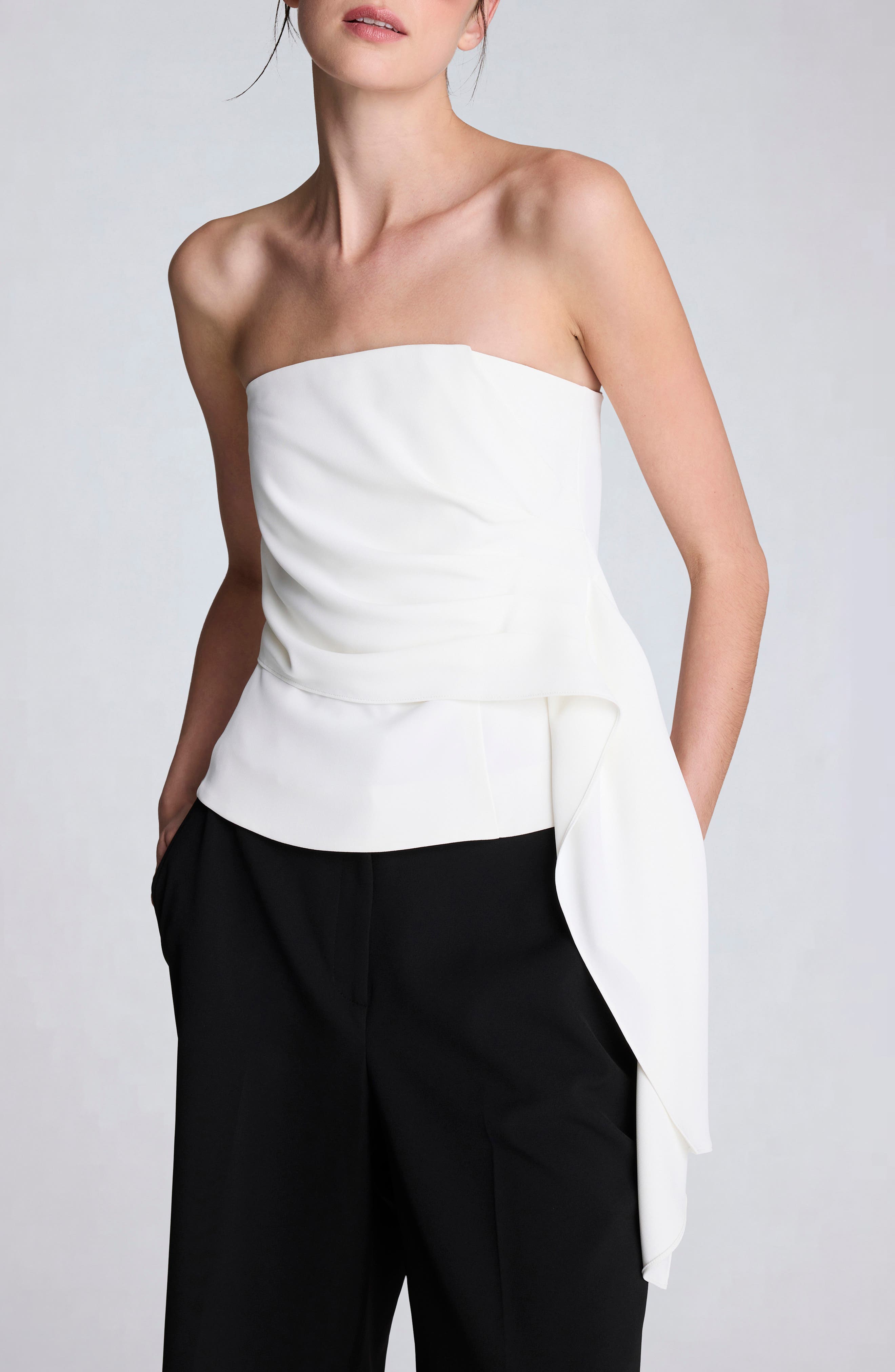 Kenneth Cole Pleated Strapless Top