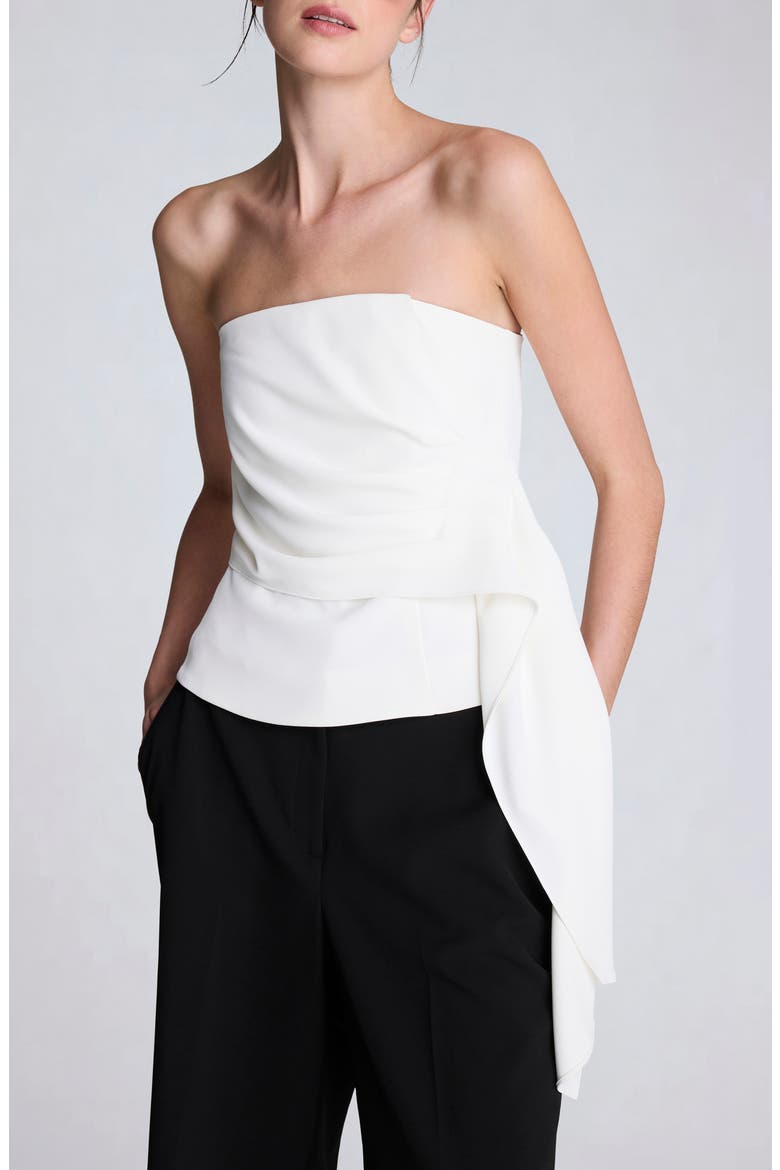 Pleated Strapless Top, Main, color, OYSTER