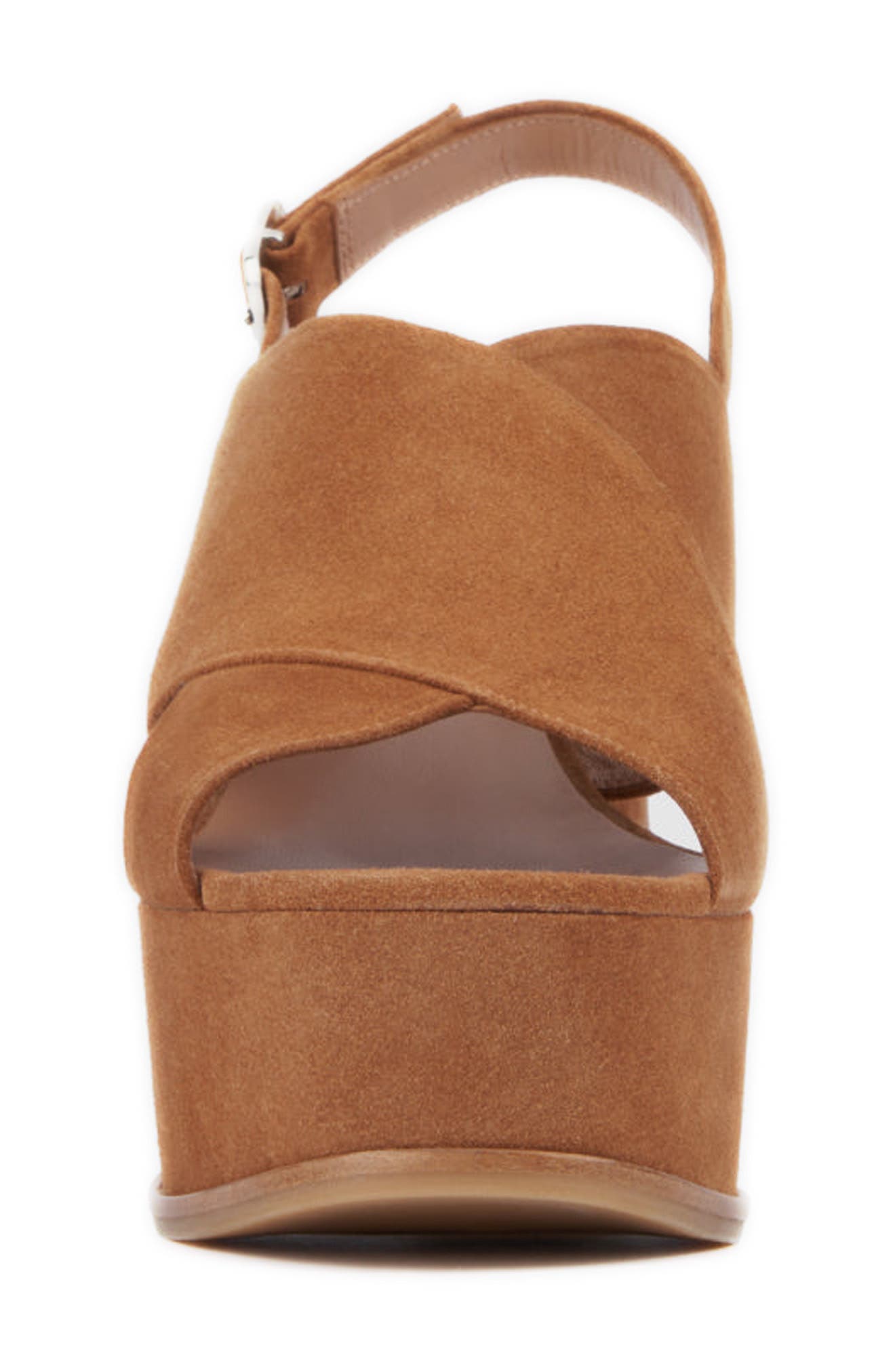 Aquatalia Nadina Platform Weatherproof Slingback Sandal, Alternate, color, Whiskey