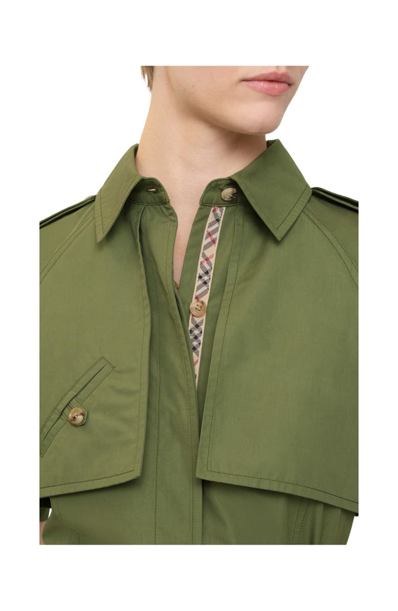 Burberry Cotton Poplin Trench Dress, Alternate, color, Pasture Green