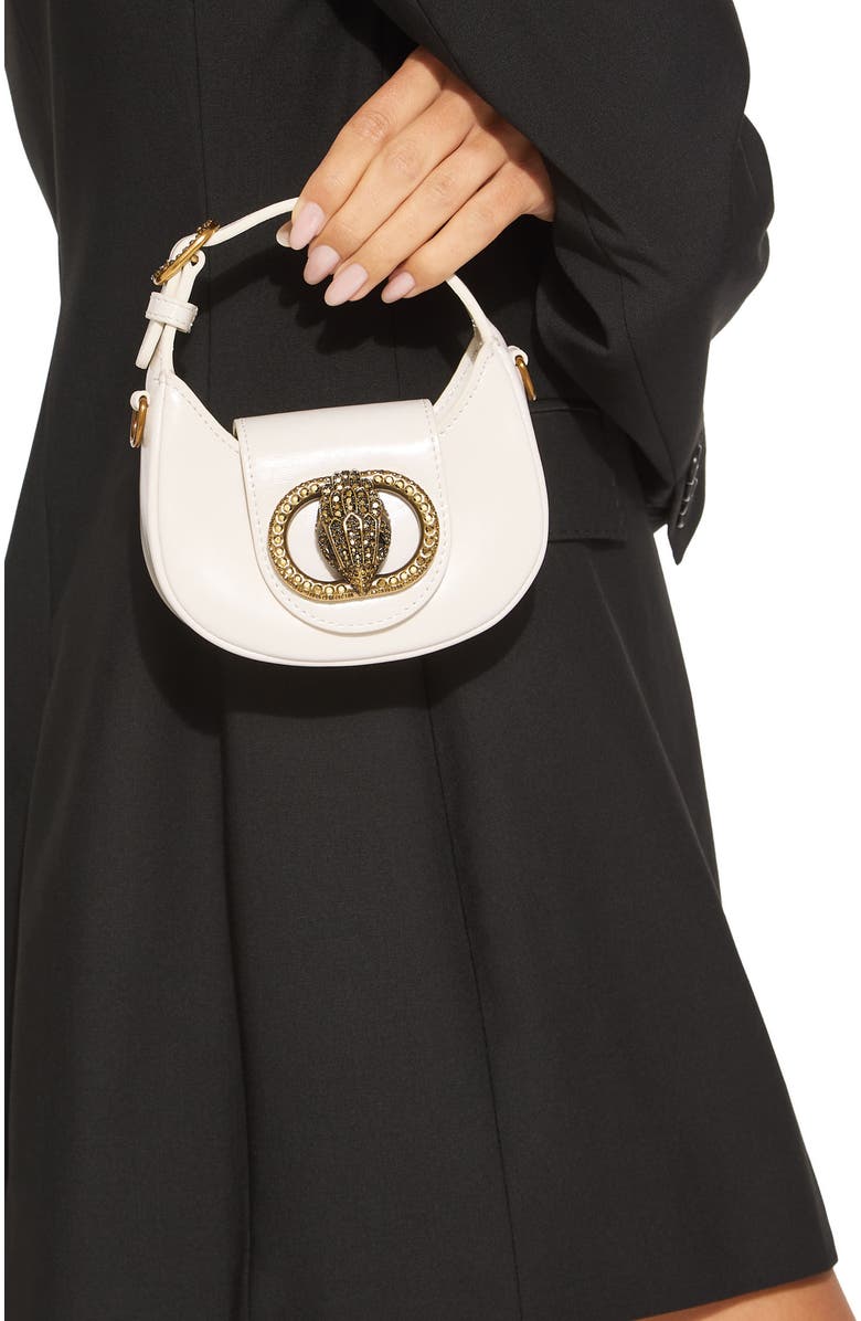 Kurt Geiger London Micro Chelsea Leather Top Handle Bag, Alternate, color, Bone