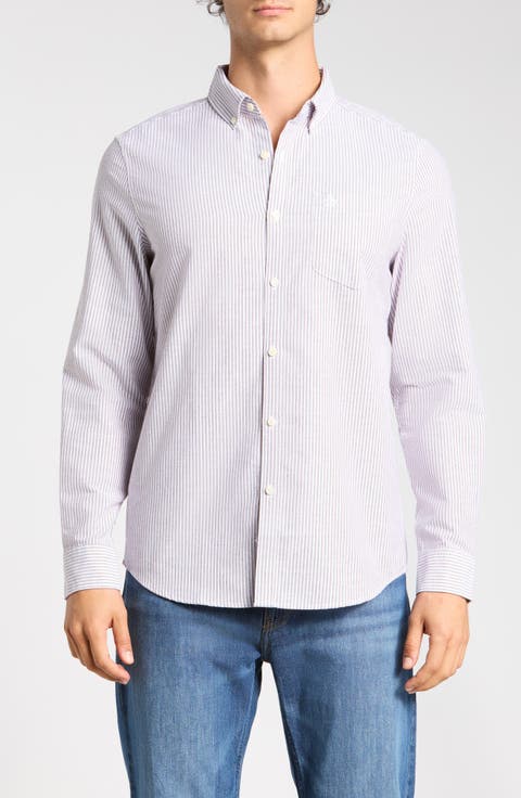 Woven Long Sleeve Stripe Shirt