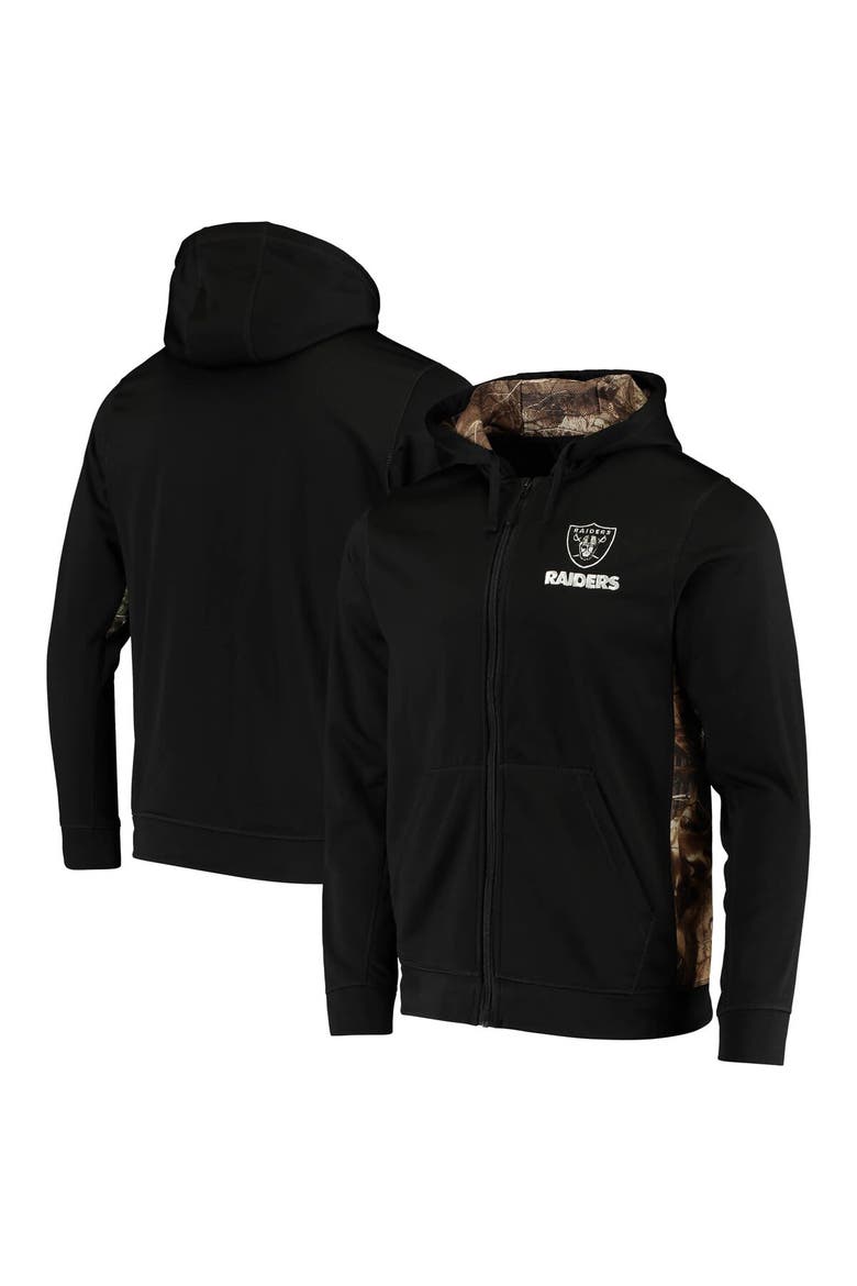 Men's Dunbrooke Black/Realtree Camo Las Vegas Raiders Decoy Tech Fleece Full-Zip Hoodie, Main, color, Black