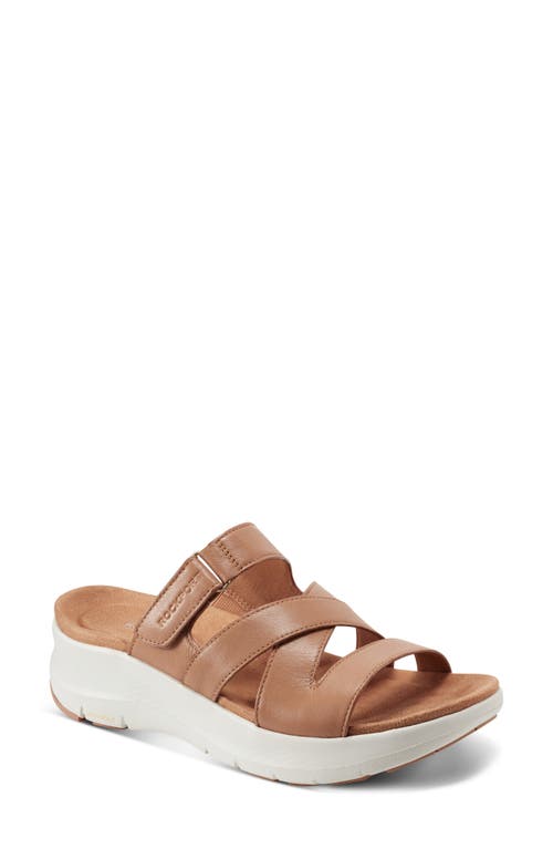 Shop Rockport Qwyn Wedge Sandal In Medium Natural