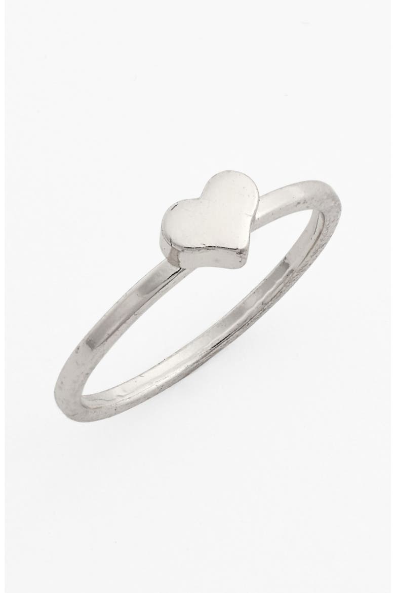 Heart Midi Ring, Main, color, SILVER