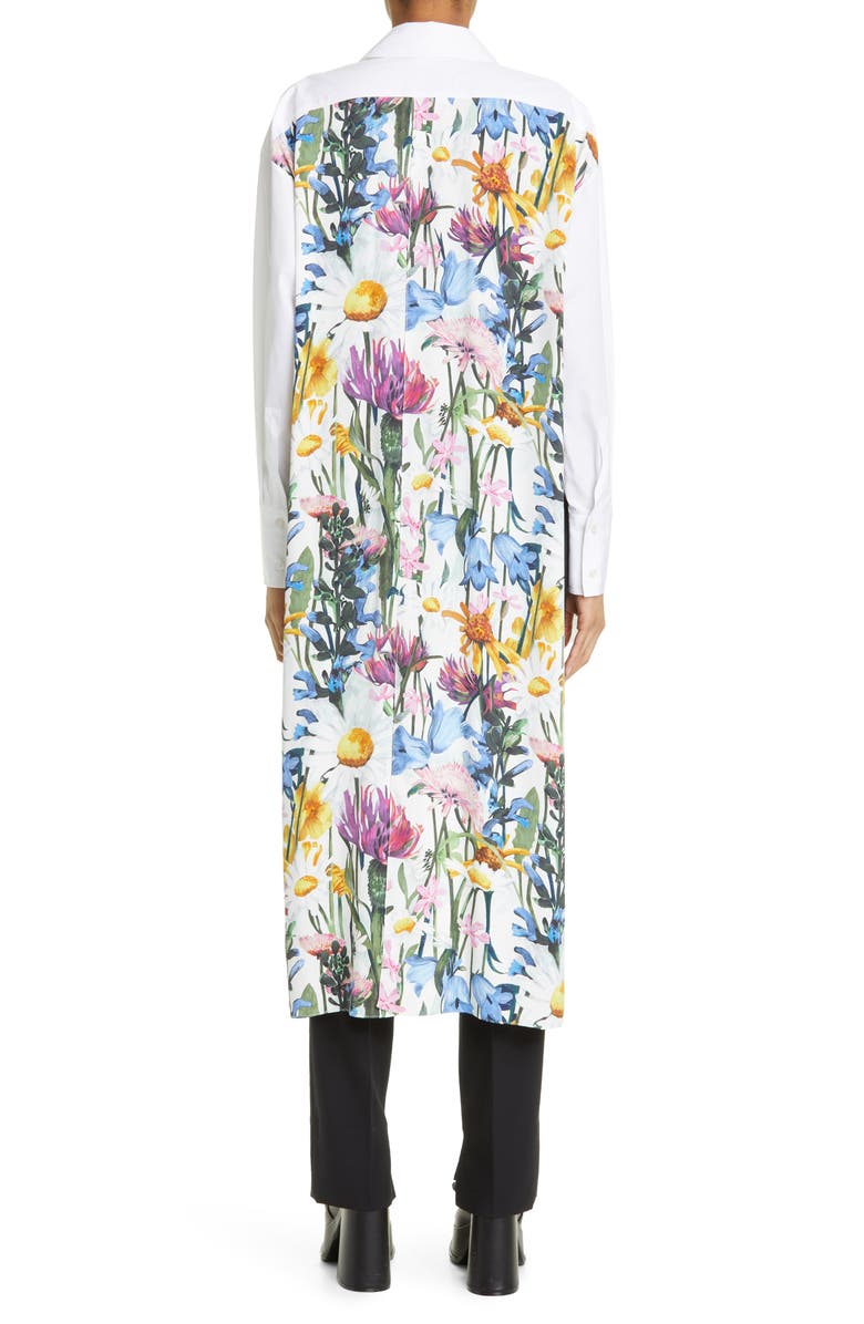 Stella McCartney Floral Back Panel Button-Up Shirt, Alternate, color,