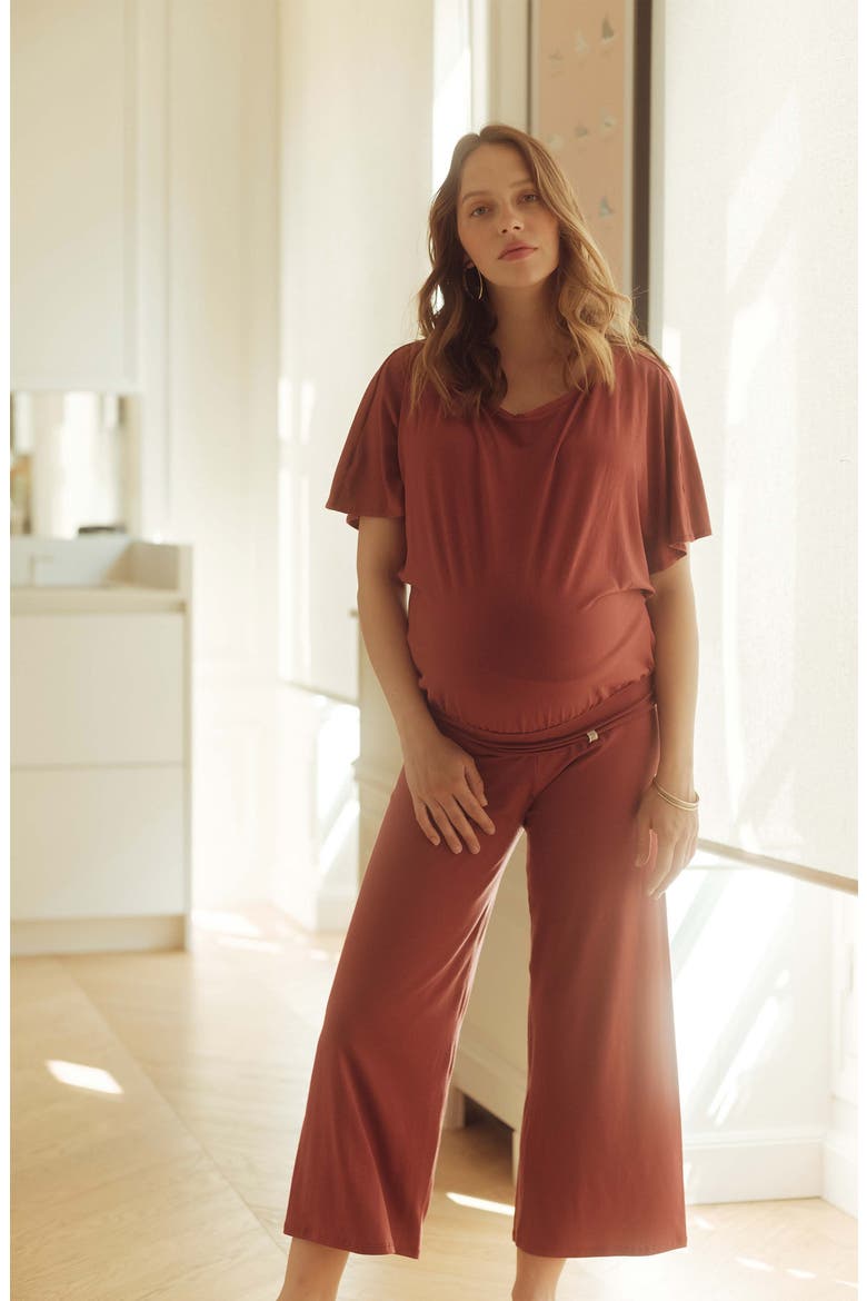 Maternity pants 7/8th Origin, Alternate, color, TERRACOTTA