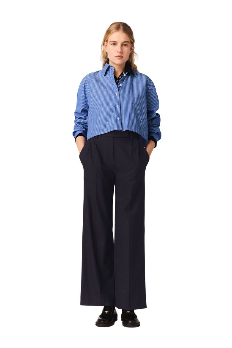 Wide-leg suit trousers, Main, color, Black