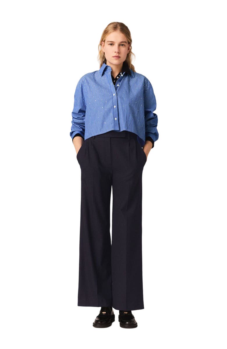 maje Wide-leg suit trousers, Main, color, Black