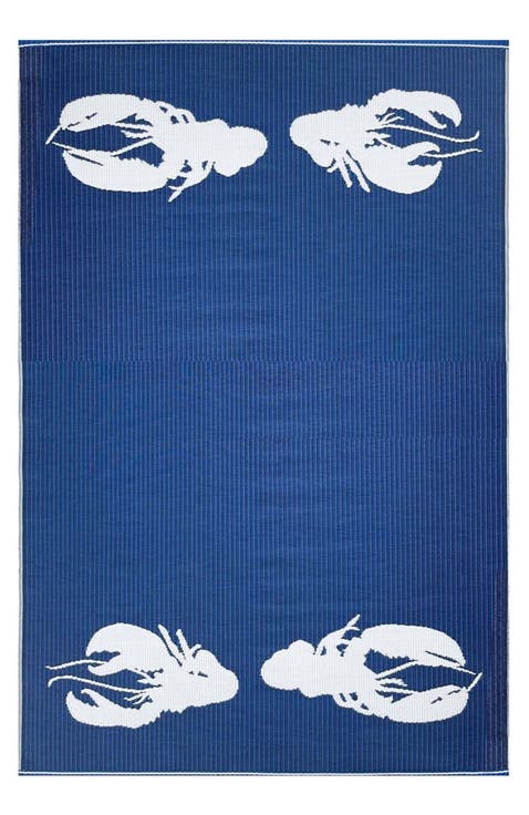 Four Lobster Blue & White