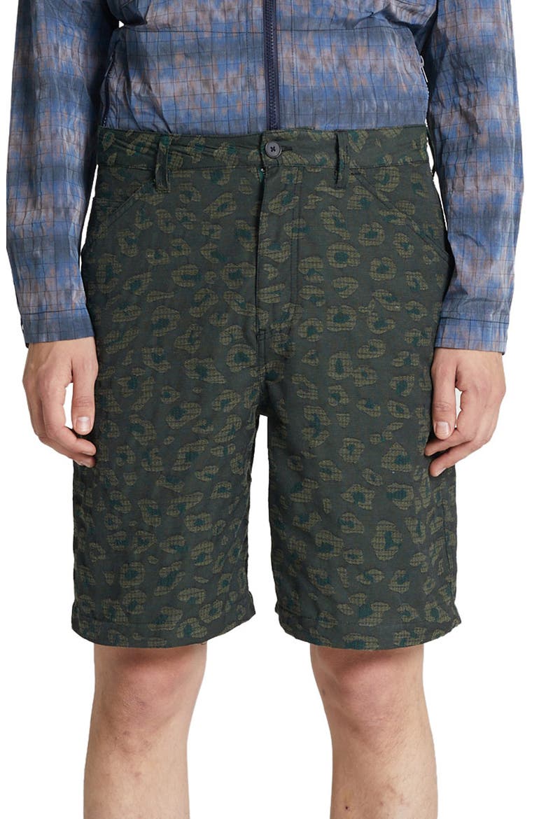 Liam Jacquard Shorts, Main, color, DARK GREEN