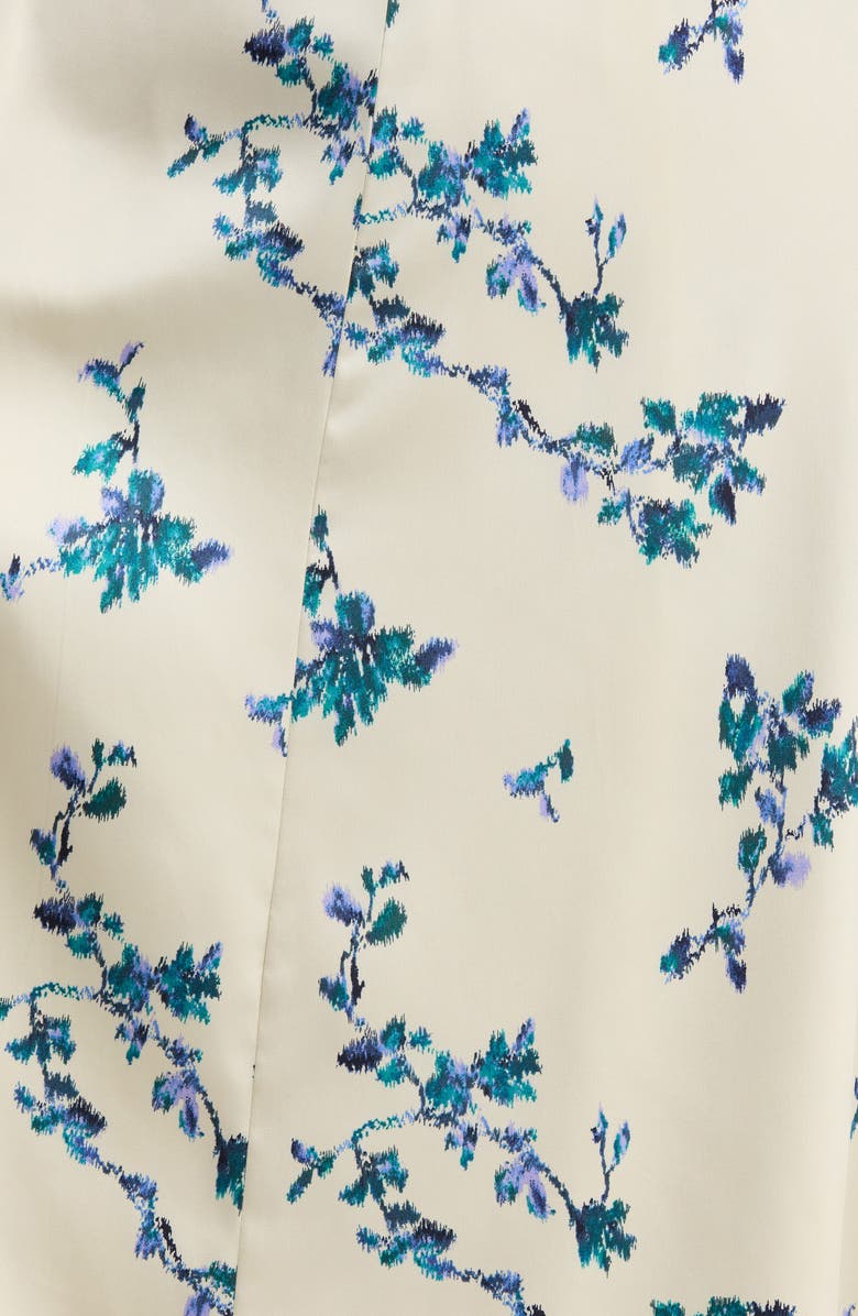 Chelsea28 Seamed Satin Maxi Dress, Alternate, color, Green- Teal Faint Floral