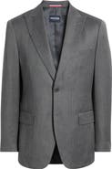 DANIEL HECHTER Modern Fit Grey Wool Blend Herringbone Sport Coat