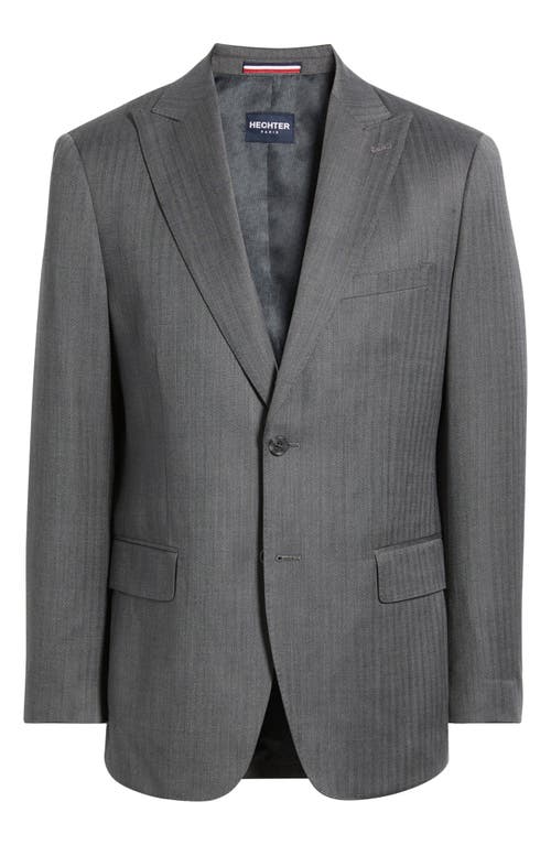 Daniel Hechter Modern Fit Grey Wool Blend Herringbone Sport Coat In Gray