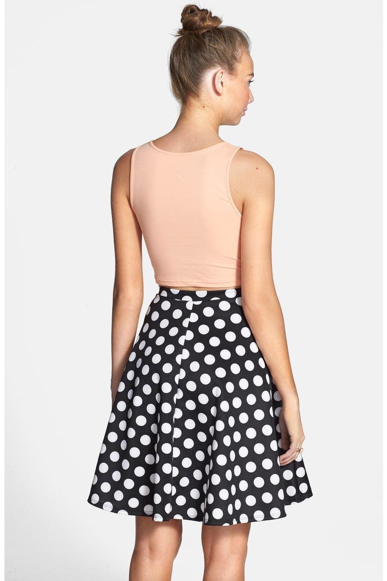 Knit A-Line Skirt, Alternate, color, BLACK/WHITE PRINT