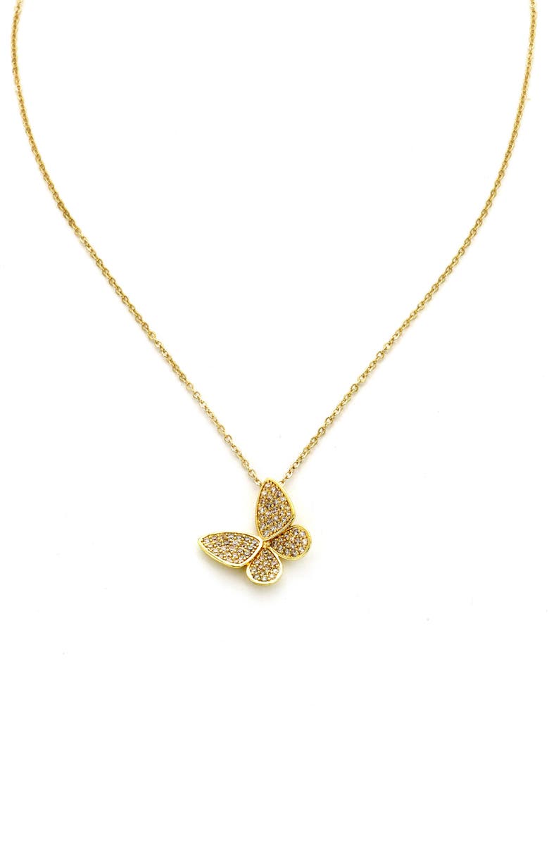 Panacea Pavé Butterfly Pendant Necklace, Main, color,