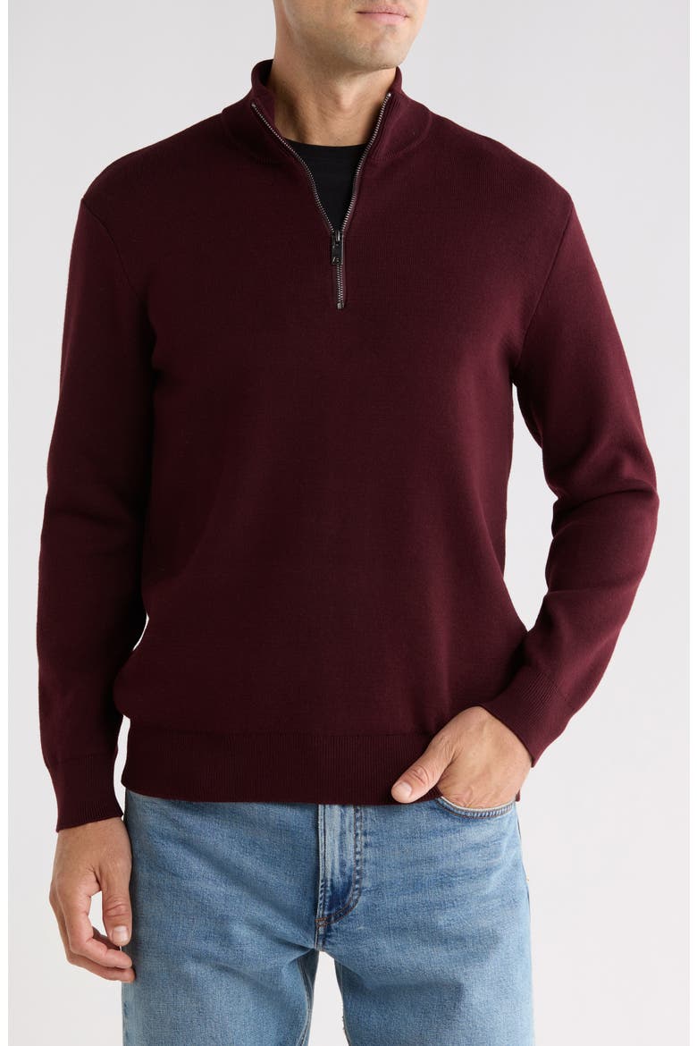 Quarter Zip Sweater, Main, color, WINE