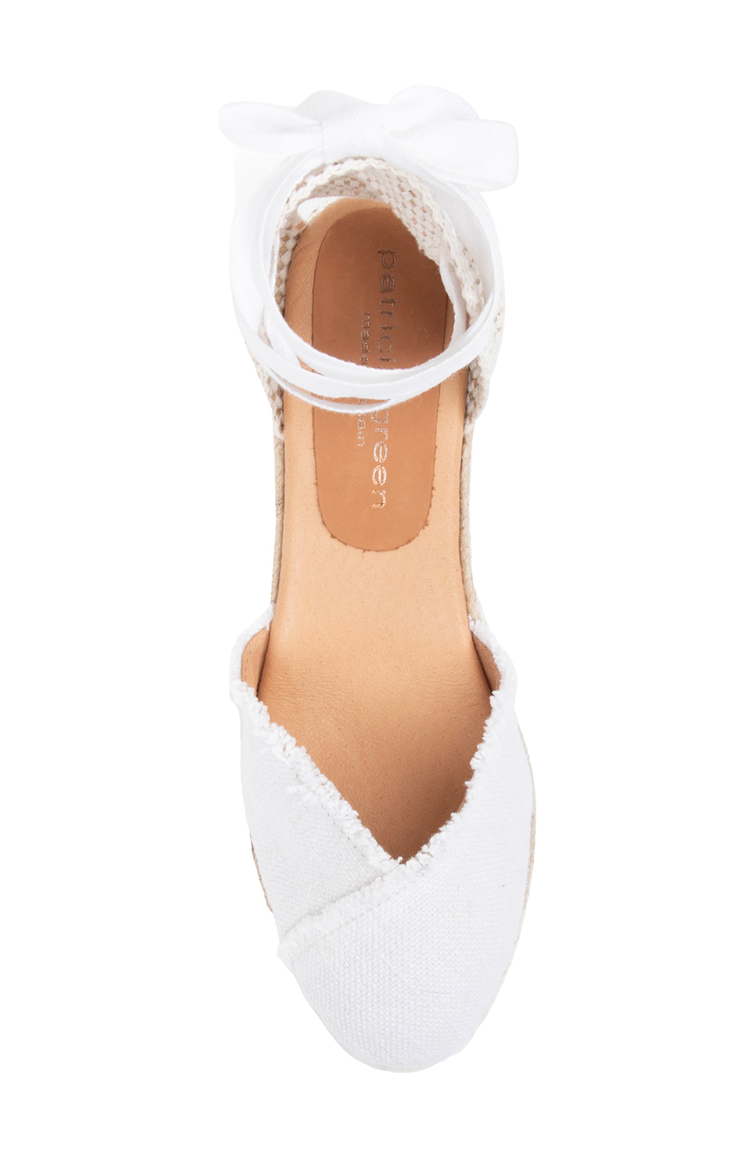 patricia green Gwen Frayed Espadrille Wedge Sandal, Alternate, color, White
