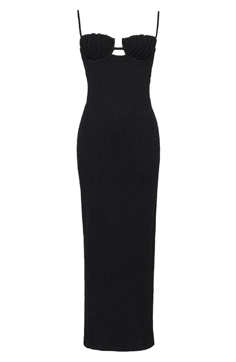 MONTCE Petal Crochet Cover-Up Maxi Dress, Alternate, color, Black Crochet