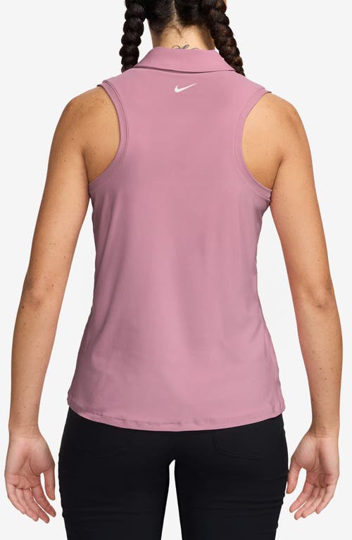 Nike Victory Dri-fit Sleeveless Polo In Elemental Pink/white