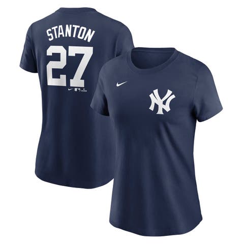Women's Nike Giancarlo Stanton Navy New York Yankees Fuse Name & Number T-Shirt