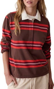 Marine Layer Miracle Jersey Stripe Rugby Polo