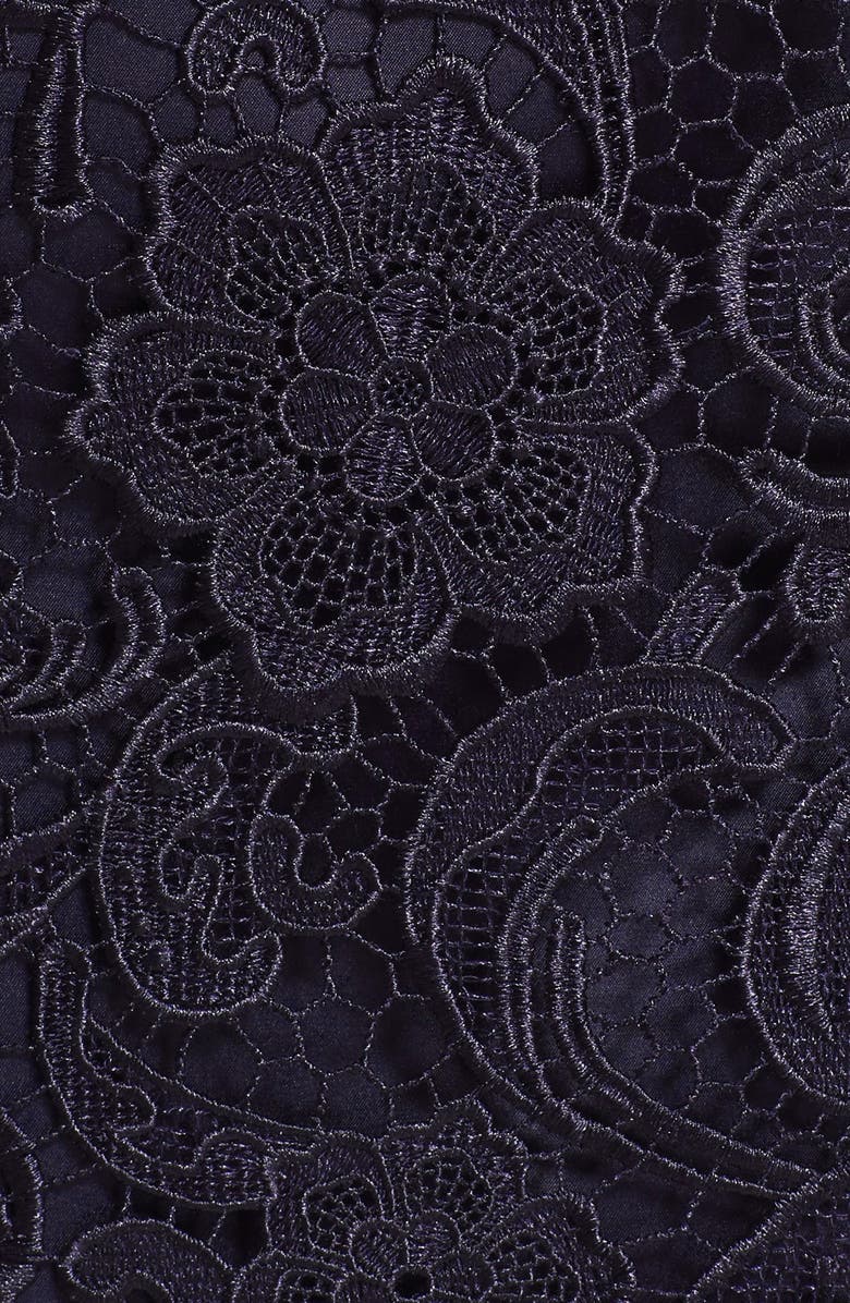 Adrianna Papell Illusion Bodice Lace Sheath Dress, Alternate, color, 