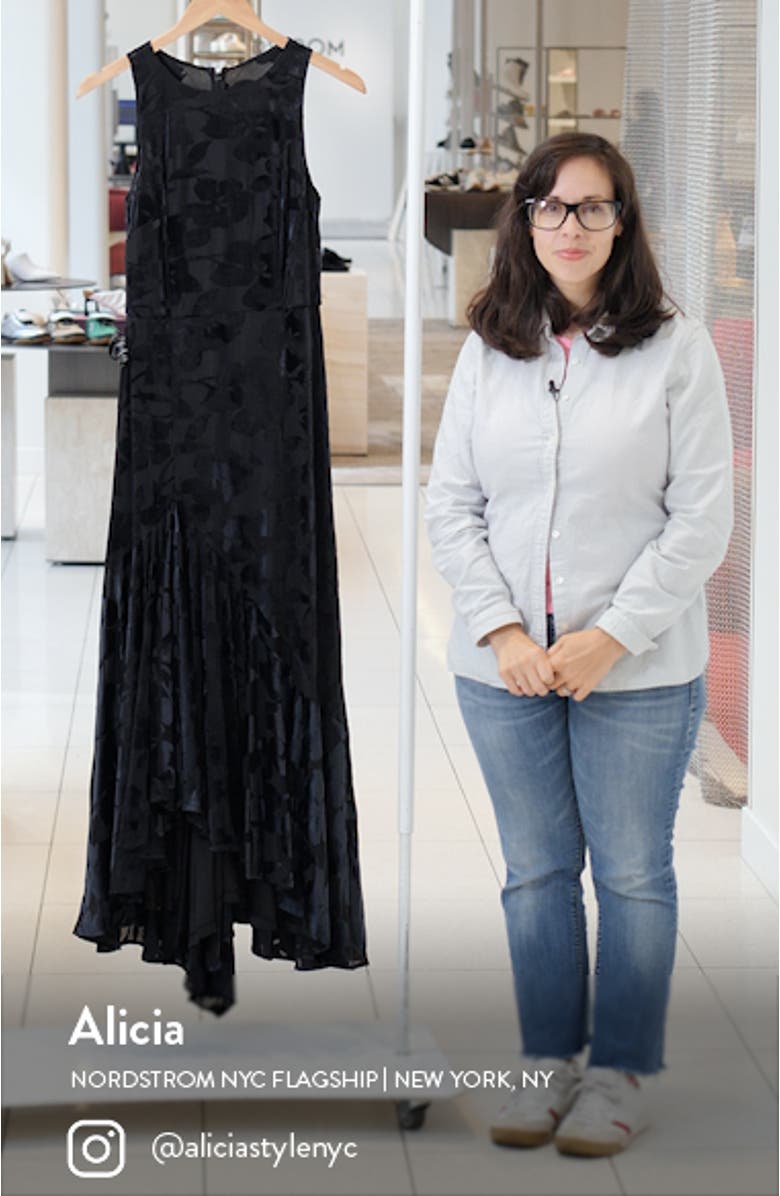 Natalia Floral Asymmetric Ruffle Gown, sales video thumbnail