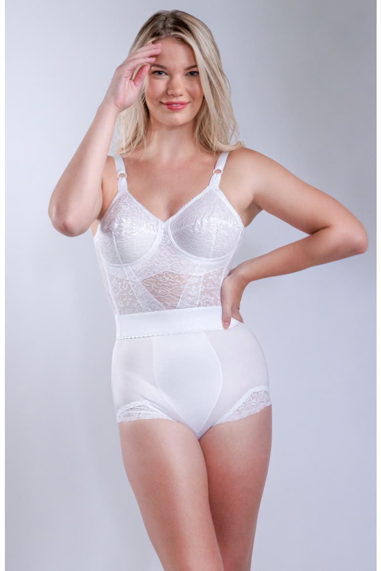 Light Shaping Panty with comfort V-Leg lace design, Alternate, color, White