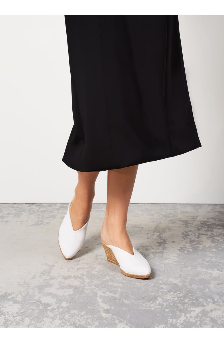 VISCATA Truja Canvas Espadrille Mule Wedges, Alternate, color, White