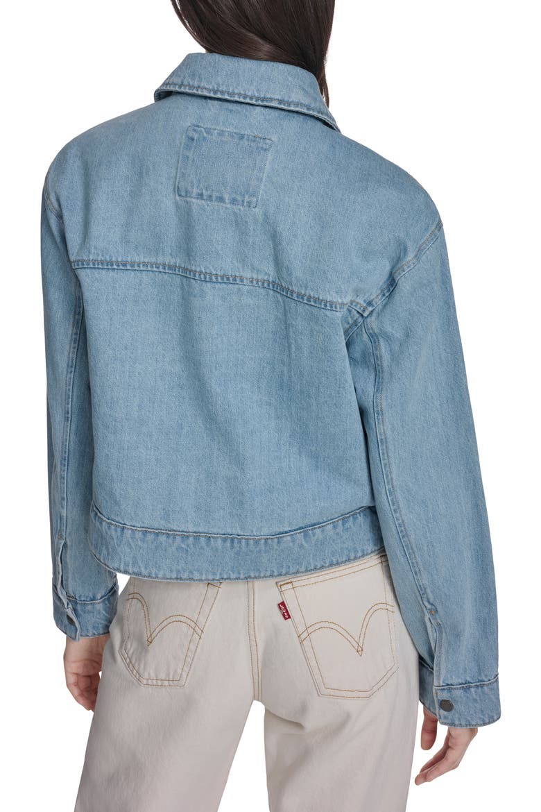 Floral Print Shirt Jacket, Alternate, color, LIGHTWASH DENIM