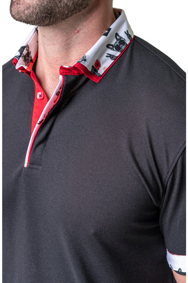 Mozartsoliddog Black Jersey Polo, Alternate, color, BLACK