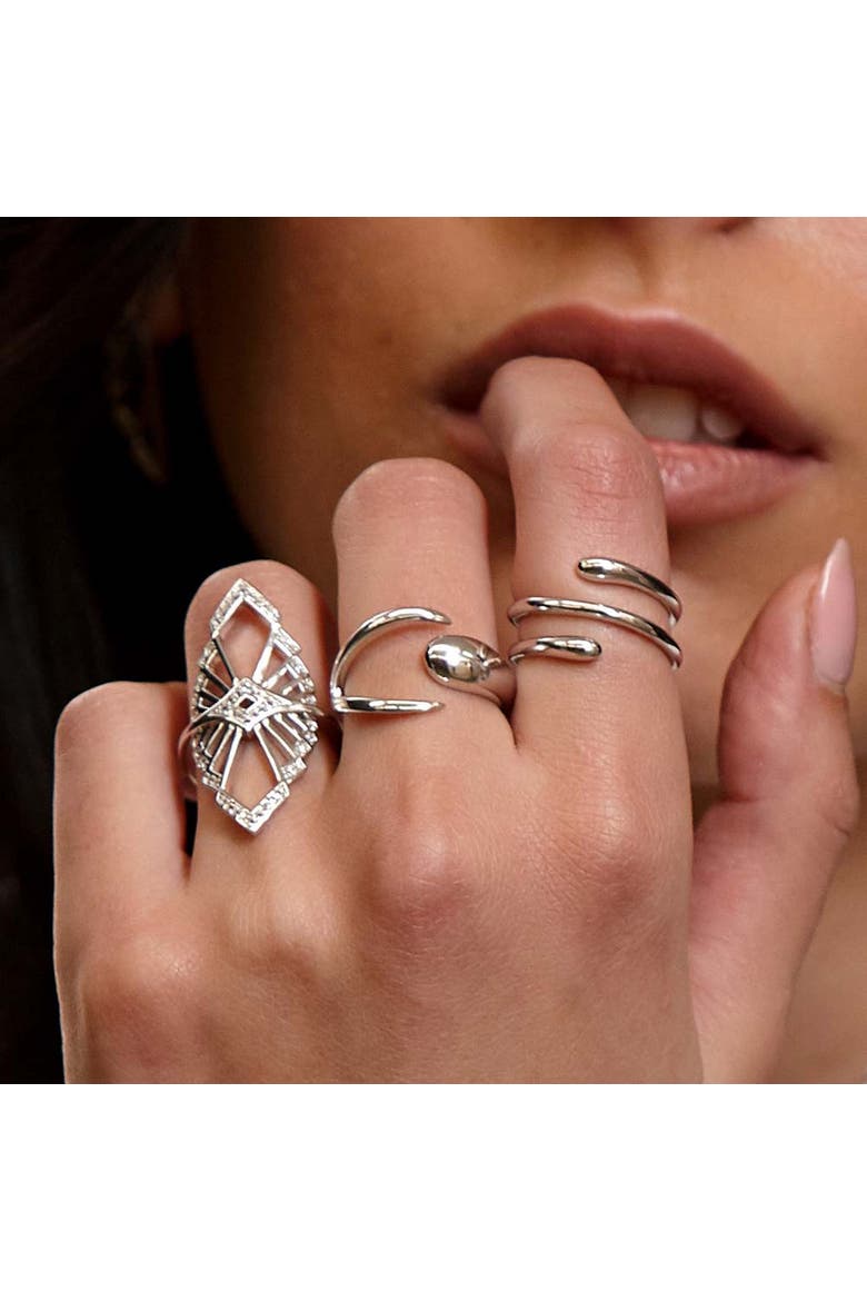 Coil Drop Ring, Alternate, color, Sterling Silver
