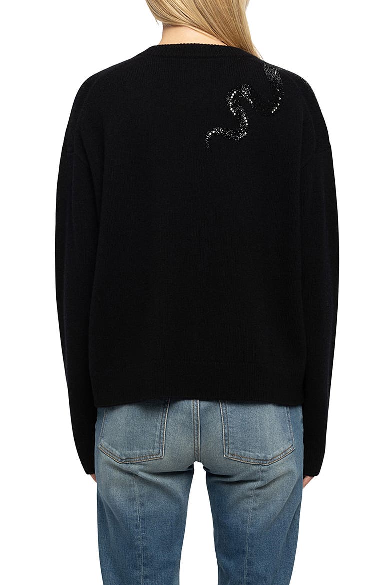 Markuz Crewneck Wool & Cashmere Sweater, Alternate, color, BLACK