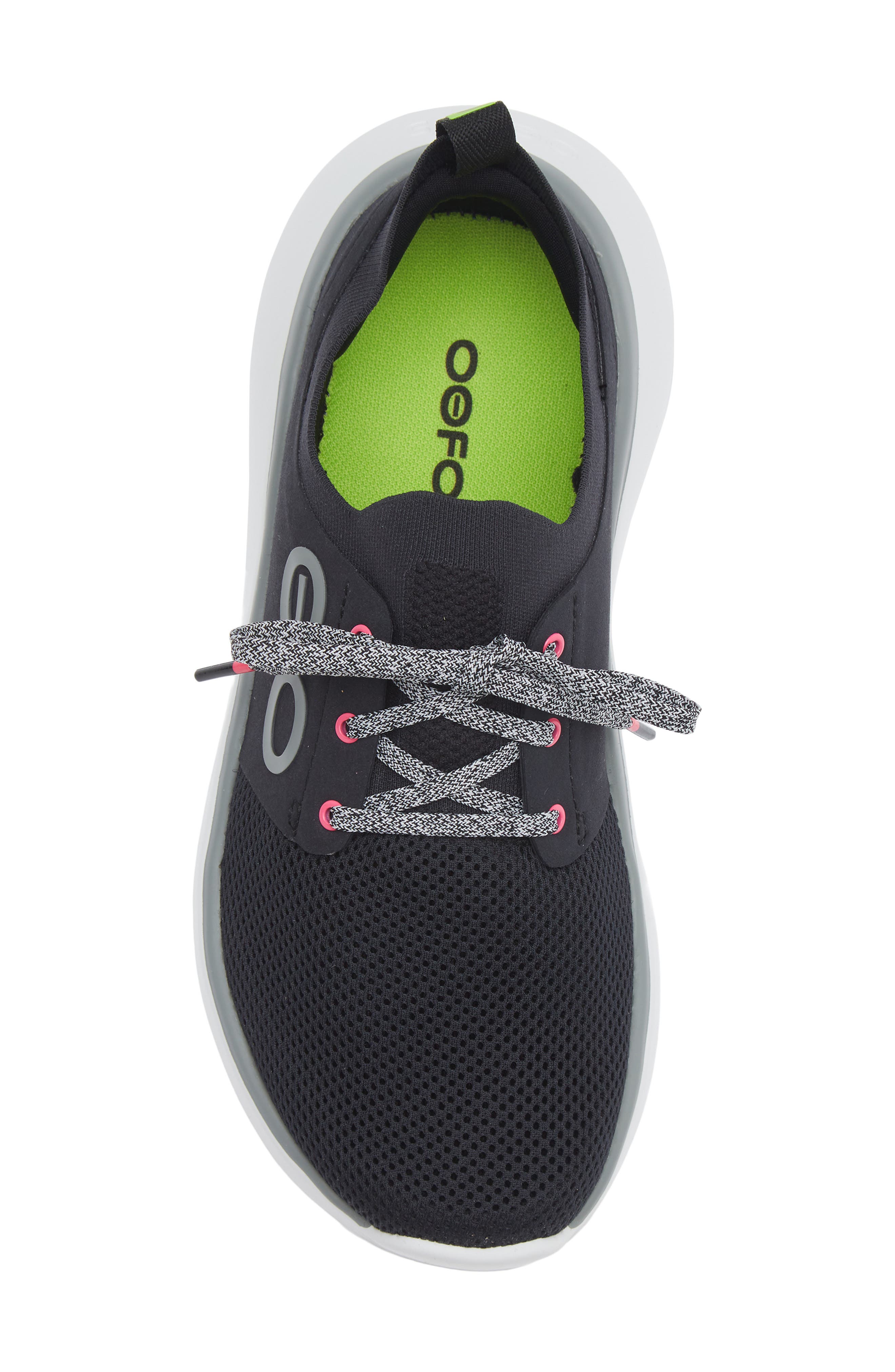 Oofos OOmy Stride Sneaker, Alternate, color, White Black