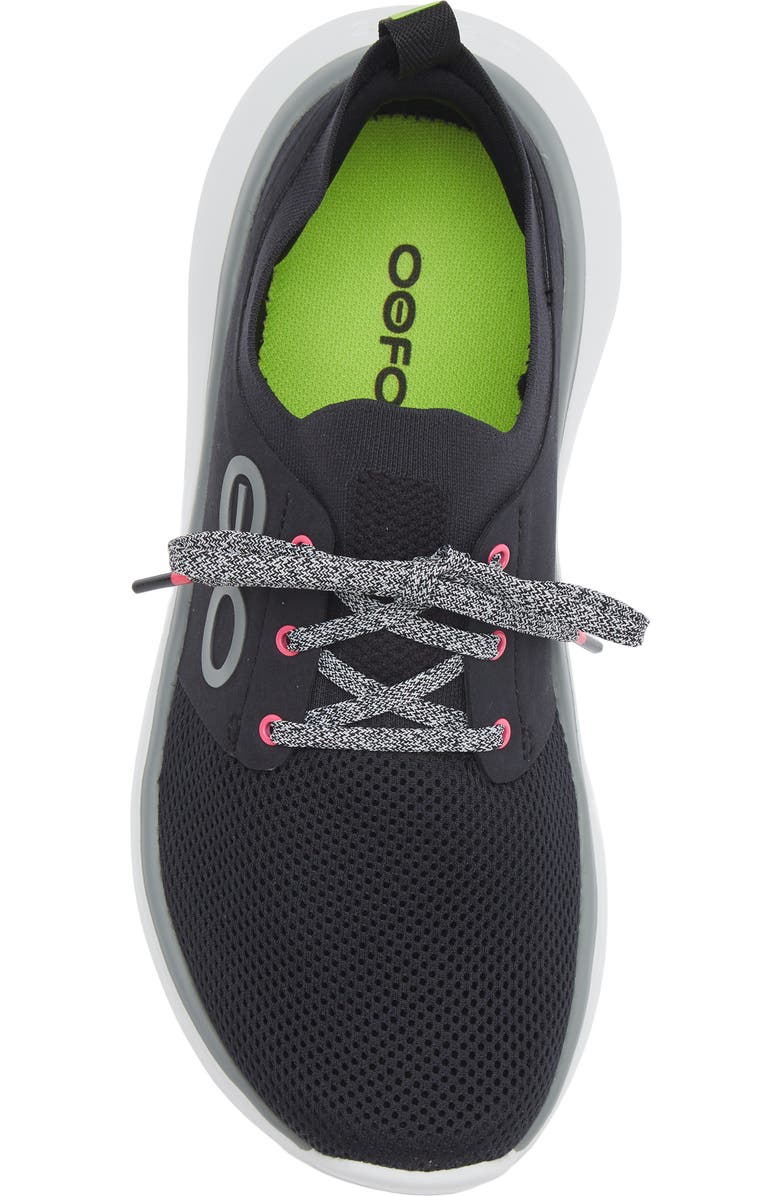 Oofos OOmy Stride Sneaker, Alternate, color, White Black