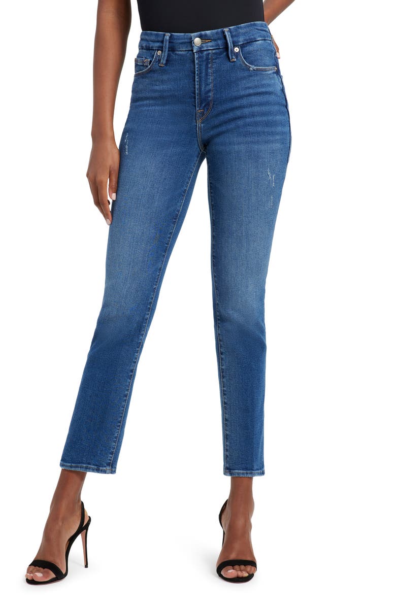 Good American Good Straight Leg Jeans, Main, color, Indigo271