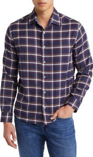 Stone Rose Tricolor Plaid Dry Touch® Performance Button-Up Shirt