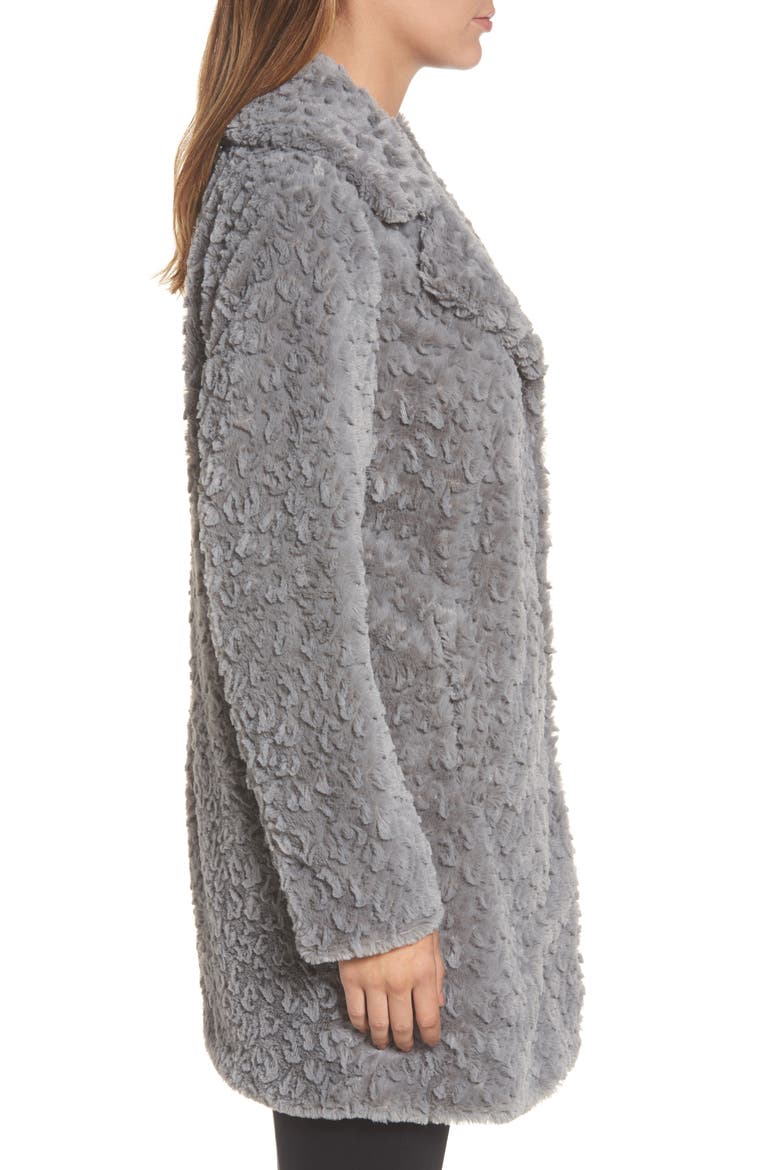 Faux Fur Coat, Alternate, color, GREY
