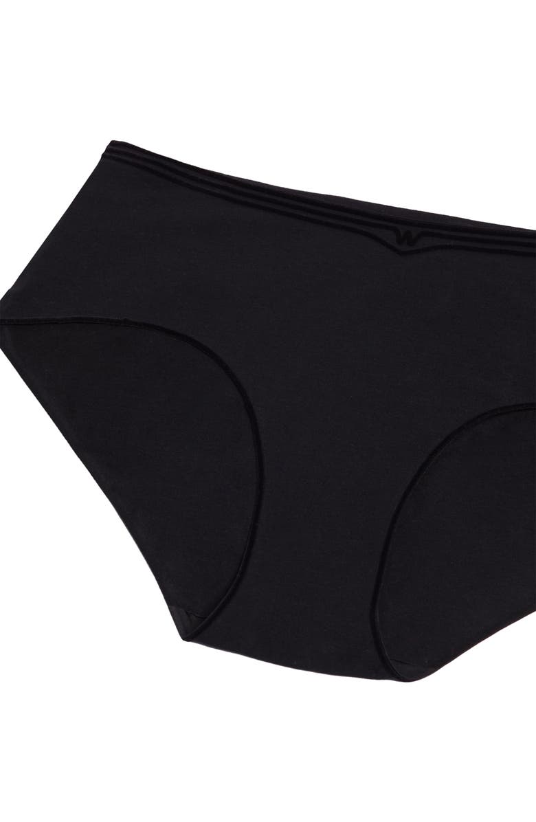 Wolford Cotton Contour 3W Hipster Briefs, Alternate, color, Black