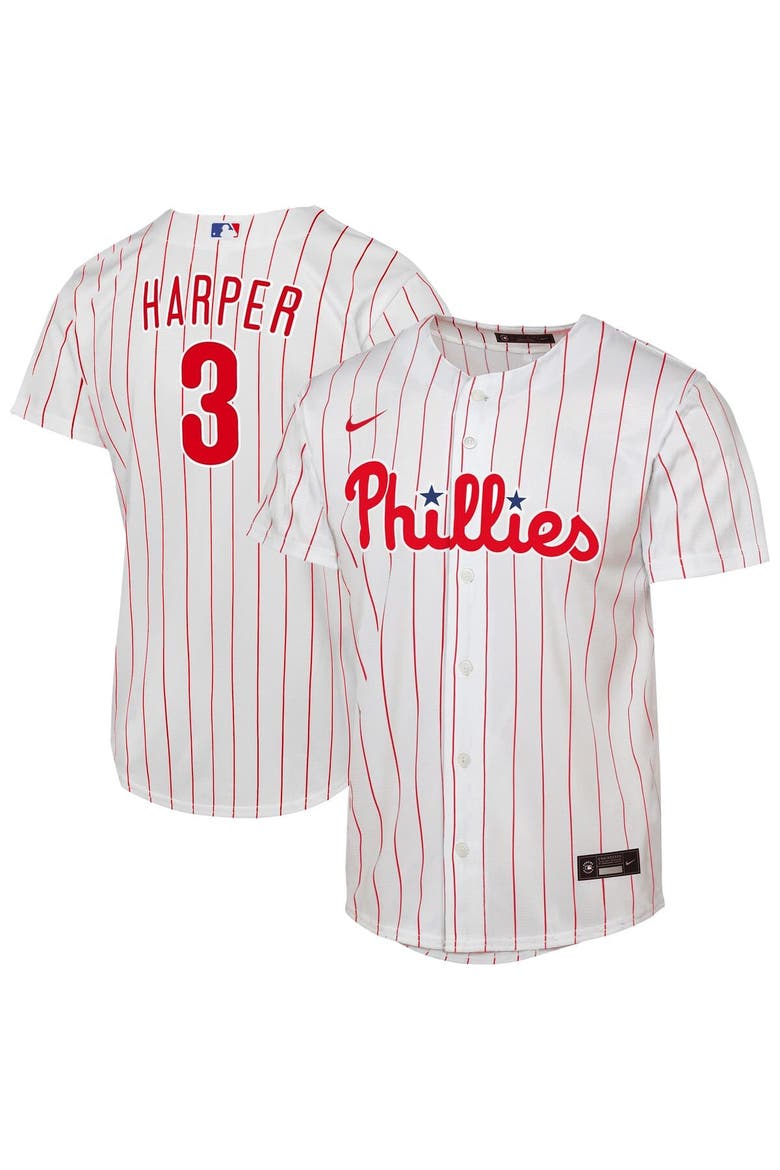 Youth Nike Bryce Harper White Philadelphia Phillies Home Replica Player Jersey, Main, color, White
