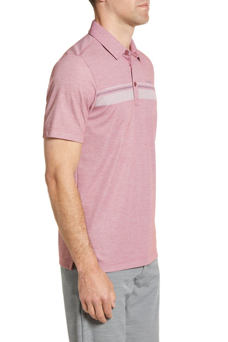 Over the Water Cotton Blend Performance Polo, Alternate, color, HEATHER RUBY WINE