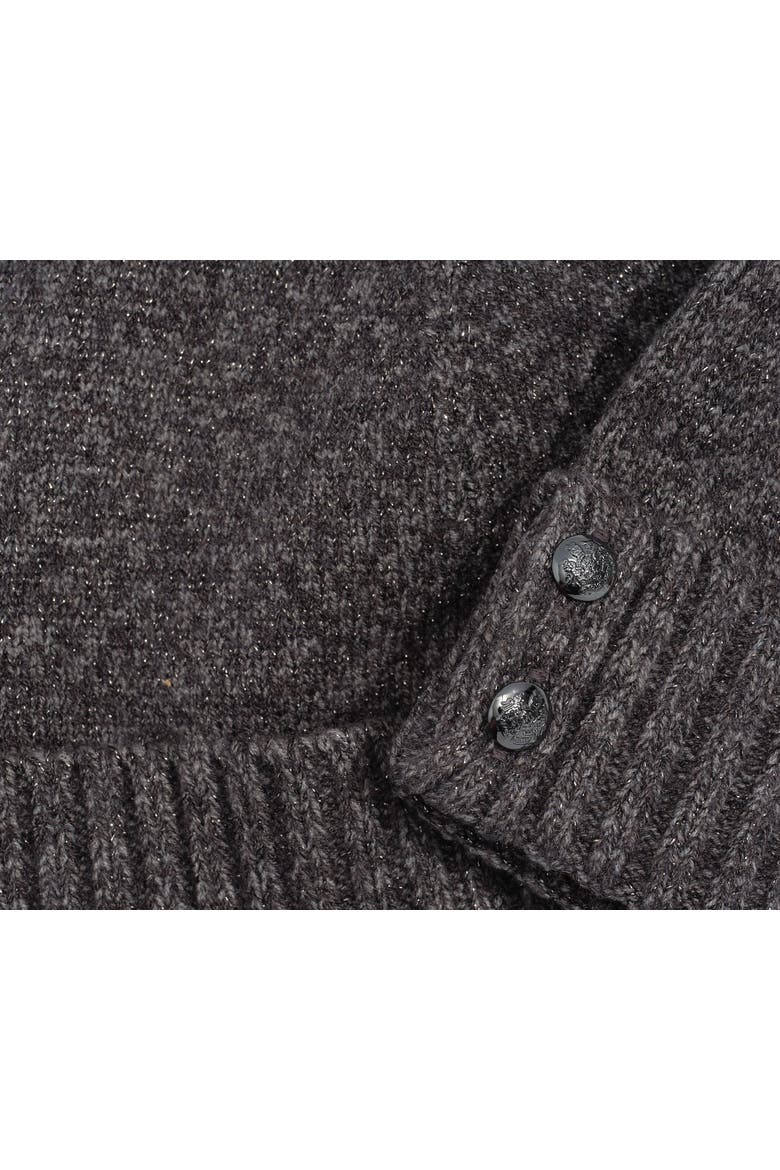 metallic two button knit beanie, Alternate, color, charcoal