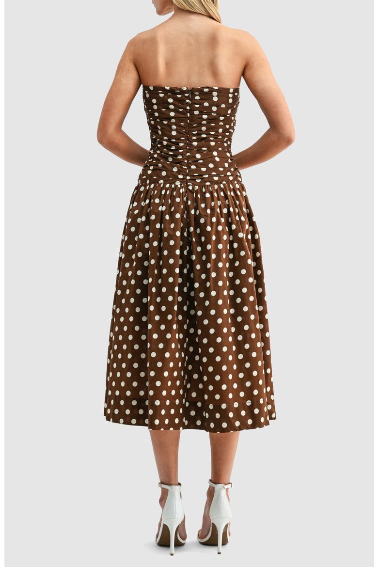 brown polka dot dress women Brownstone Dots Midi Dress